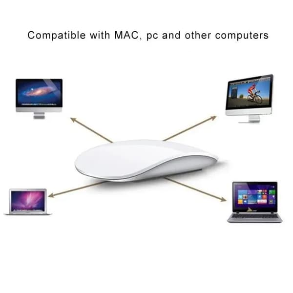 Magic Mouse trådløs mus med ultratynn, ergonomisk styreflate for USB- og optiske datamaskiner, kompatibel med Apple Mac og PC