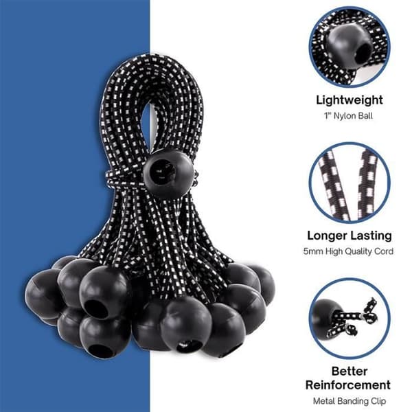 Bollformade elastiska snören, 25 stycken bollformade elastiska snören, lämpliga för presenningar.