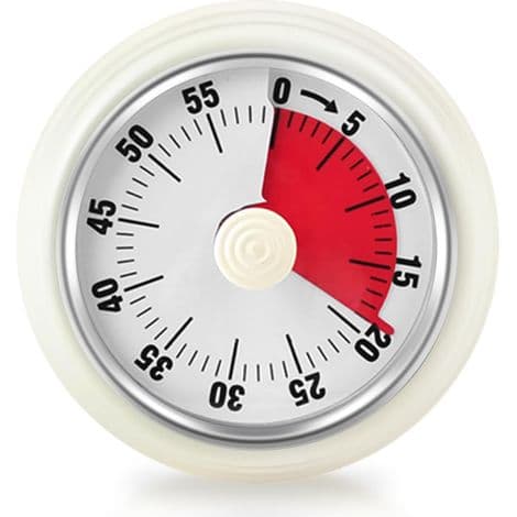 Visuel Timer, Køkkentimer med Magnetisk Base, 60-Minutters Nedtælling, Mekanisk Ur, Batterifri (Hvid)