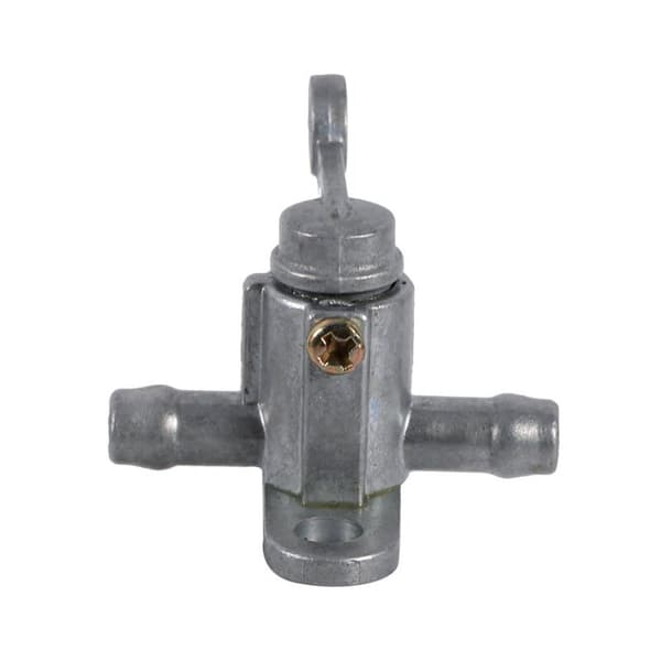 Inline drivstoffbryter, 8 mm 5/16 drivstoffkran, aluminium, normalt åpen, 1-veis, inline-montering, spak, sølv, manuell