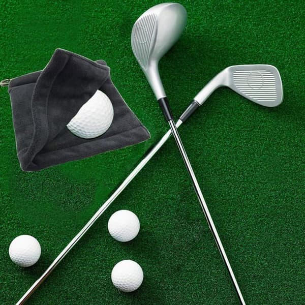 XVX Golftilbehør - Rengøringshåndklæde med lomme og klips - Til golfbolde og vedligeholdelse