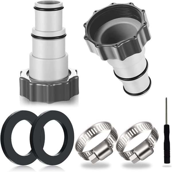2 st Poolslangsadapter, Pooladapter, Adapter för Intex Pool, Anslutning för Poolslang Ø 32 och 38 mm