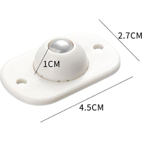 Sæt med 8 Mini Selvklæbende Plastikkuglehjul 360° - Til Små Møbler & Opbevaring