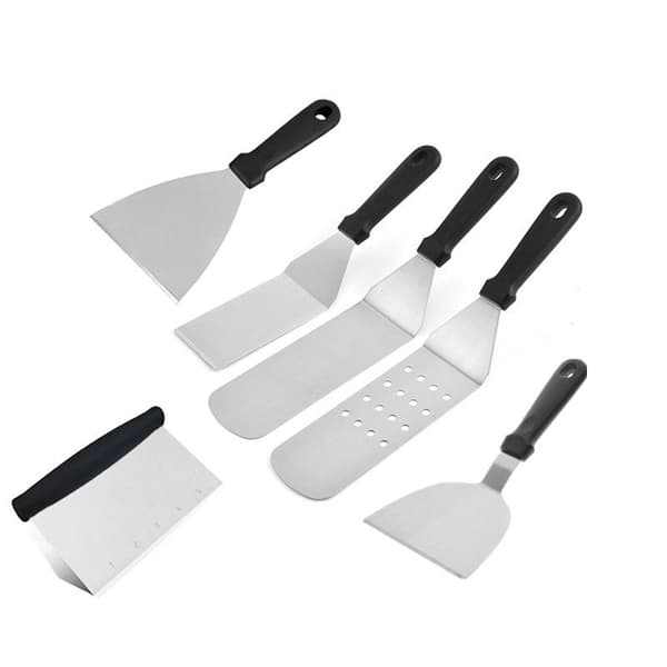 Maple rustfrit stål grill udendørs BBQ køkken spatel Teppanyaki-spatel-6stk