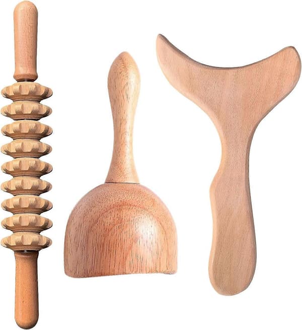 Professionelle træterapi massageværktøjer 3-i-1 Maderoterapi sæt Træmassager Lymfedrænage massager
