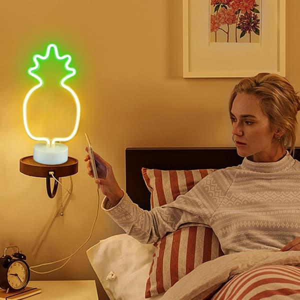 LED Ananas Neonskilt, Barnerom, Festdekorasjon, Bursdag, Julegave