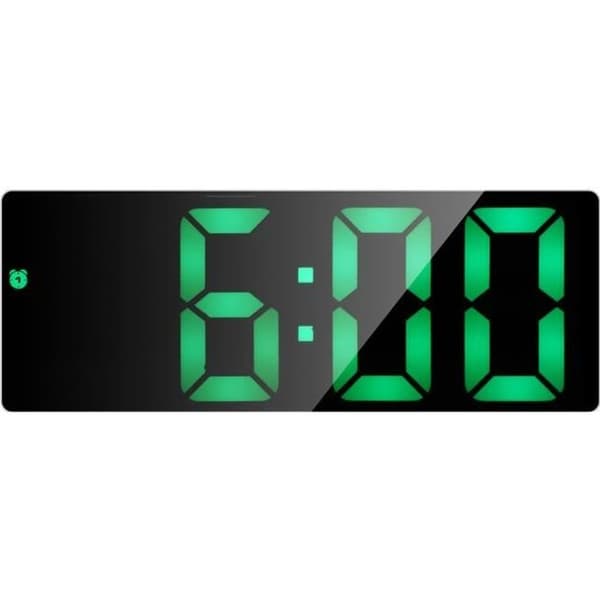 Elektronisk klocka - Tyst LED - Röstaktiverad väckarklocka - Uppladdningsbart batteri - Samtida design