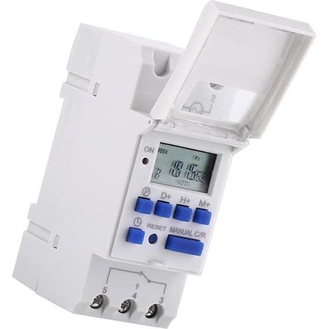 Programmerbart ur, elektrisk paneltimer, LCD programmerbar digital timer, daglig tidsafbryder (AC220V)