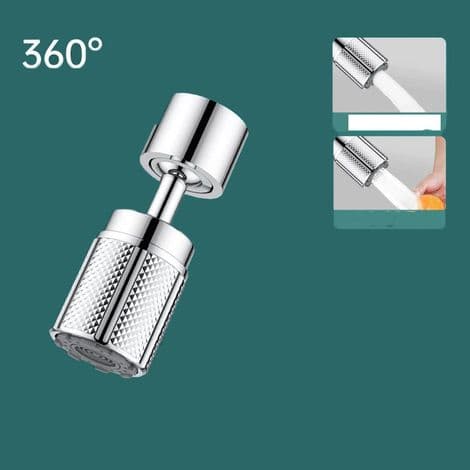 360° forkrommet kjøkkenkranlufter, vannsparer for kran med 2 spraymoduser