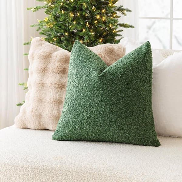 Pudebetræk - XVX - Jagtgrøn - 45x45 cm - 100% Polyester Loop Stof - Tidløs Blødhed