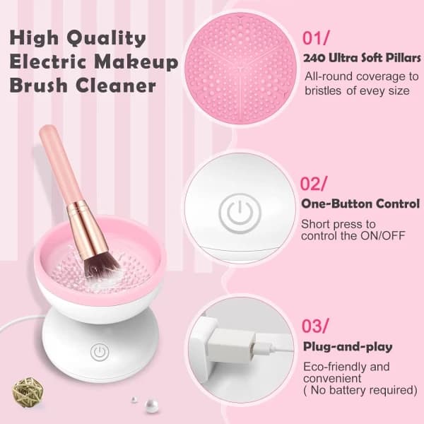 Elektrisk makeupbørsterenser, 1 enhed, nyeste design, makeupbørsterenser