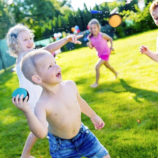 Sæt med 2 vand-snurretoppe til strand og pool, bløde springbolde, anti-stress til børn (XVX) til sommerleg