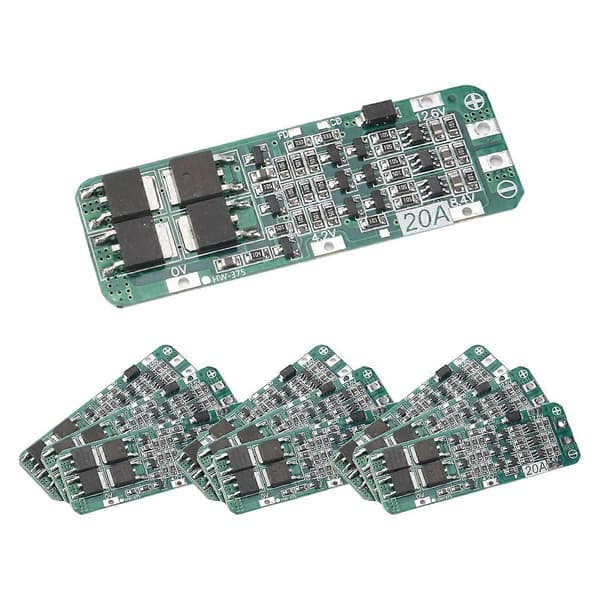 10 st 3S 20A BMS 18650 Li-Ion litiumbatteriladdarmodul BMS skyddskort PCB 11.1V 12V 12.6
