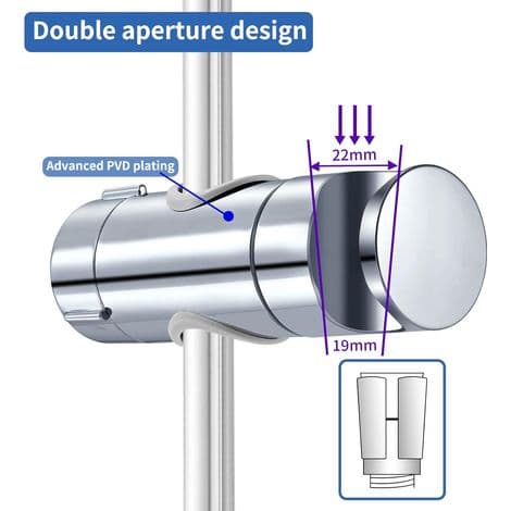 Justerbar håndholdt dusjholder, dusjhodeholder, 19–25 MM justerbar diameter, krom ABS dusjhodeholder (sølv)