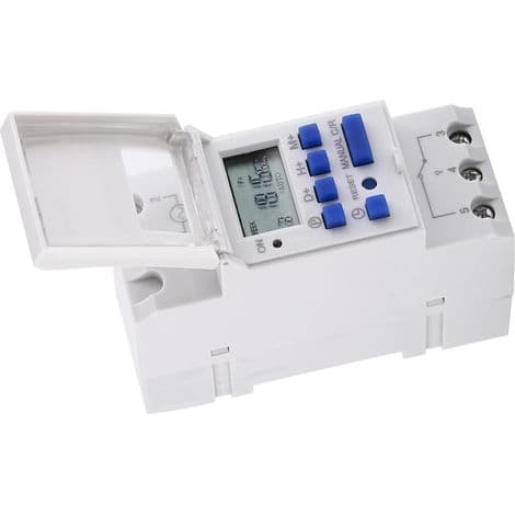Programmerbar klocka, timer för elpanel, programmerbar digital LCD-timer, daglig tidsbrytare (AC220V)