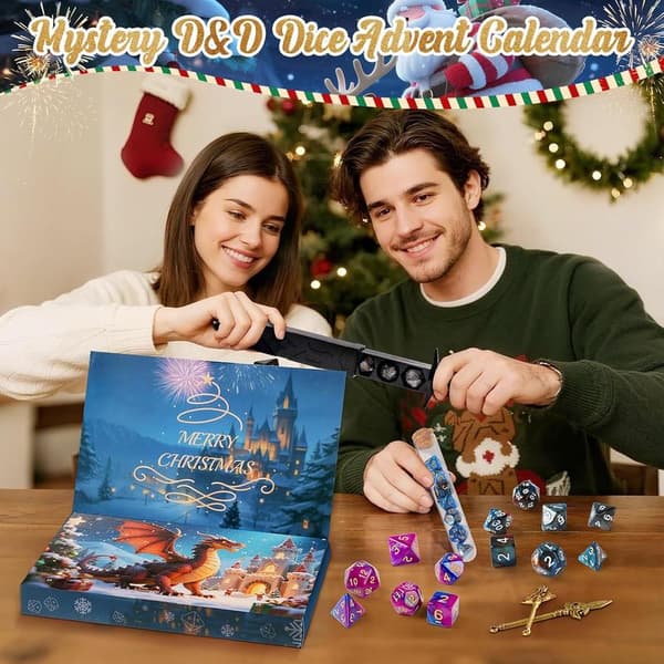 DND Terning-julekalender 2026, 24-dages julekalender med terninger til D&D og rollespil