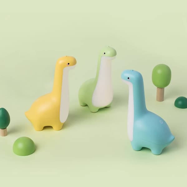 Søt dinosaur nattlys for barn, øyebeskyttelse, nattbordslampe, USB-lading, gave til barn grønn