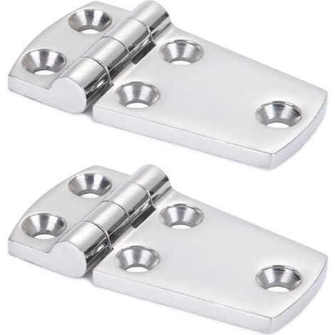 Rustfrit Stål Hardware Støttehængsel - Kraftig til Båd, Skab, Platform - SUS316 2 stk. 38 mm x 76 mm