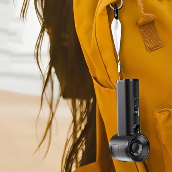 Mini Lommeventilator - 4000mAh USB Batteri - Kompakt Genopladelig - Ideel til Udendørs Strandrejser - Sort