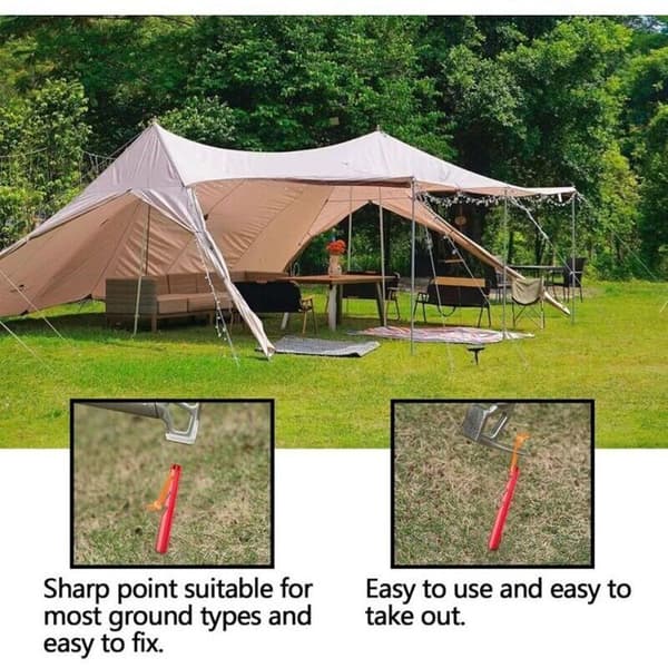 12 tältpinnar i aluminium 18 cm - Ultraresistenta campingpinnar