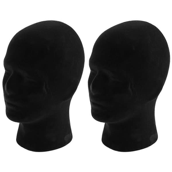 Svart Skum Mann Modell Mannekeng Hode Dummy Stativ Butikk Utstillingshatt