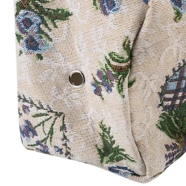 Förvaringsväska för stickor - Hampatyg - Blommönster