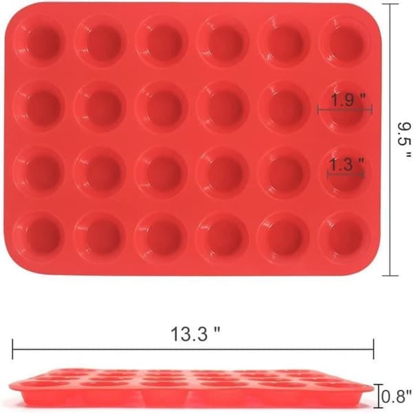 YSTP Muffinforme - 24 kopper - Silikone - Non-stick - Tåler opvaskemaskine