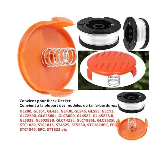 Trimmertrådspole for Black & Decker - A6481 A6485 - 9 spoler med trimmertråd