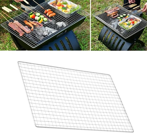 Rustfrit stål BBQ Grill Udendørs Grill Køkken BBQ Tilbehør 45x30cm 1PC