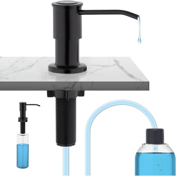 Diskho Tvålpump med 500 ml flaska och 1,2 m förlängningsslangset, flytande pumpdiffusor, dold diskmedelsdispenser