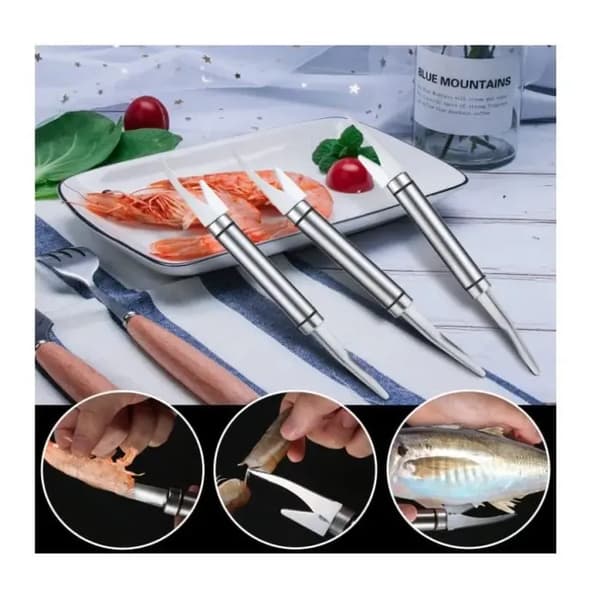 Räkskalare - 3-pack - Rostfritt stål - Multifunktionell 5-i-1 - Tål maskindisk