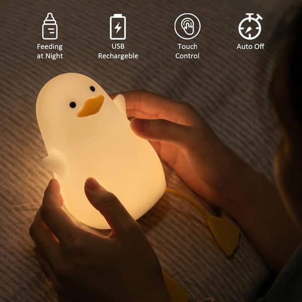 LED nattlys - Silikonlampe - USB oppladbar - For barn - Bærbart lys