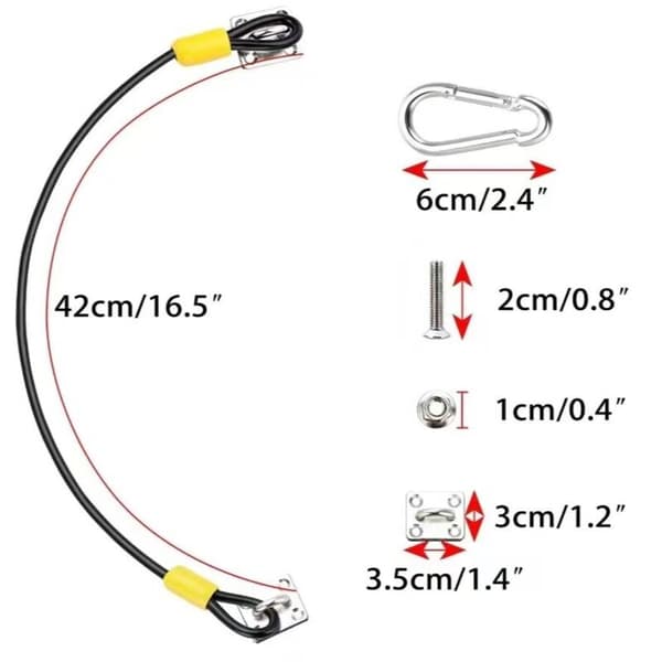 Soptunnelås - Soptunnesäkerhetsrep med gummerad stålkabel, hållbart låssystem för utomhuslock (2-pack)