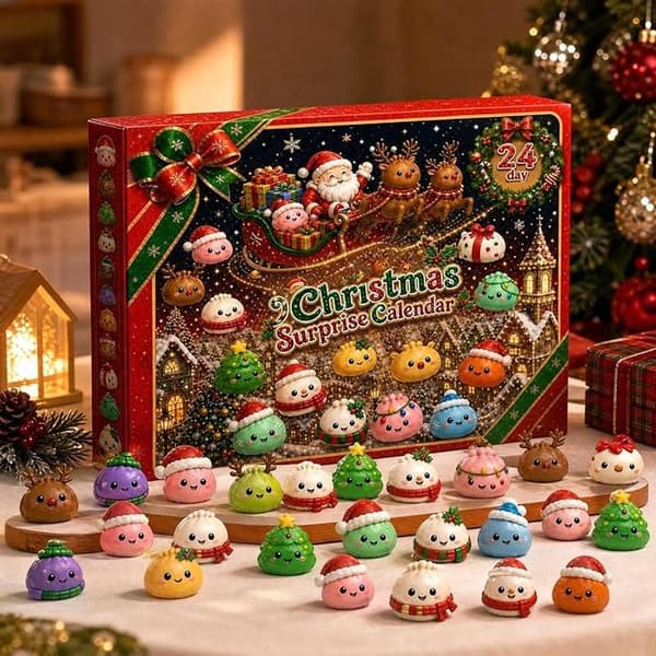 Jule Squishies Adventskalender 2026, 24-dagers nedtelling for voksne A