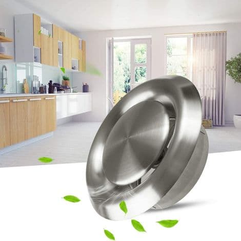 Rund ventilationsrist i 304 rustfrit stål - 100 mm - Skruemontering - Insektbeskyttelse