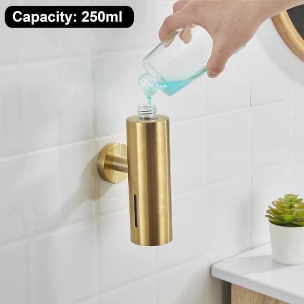 Såpedispenser - RNEMITERY - 250 ml - Gull - Elegant rundt design - Påfyllbar