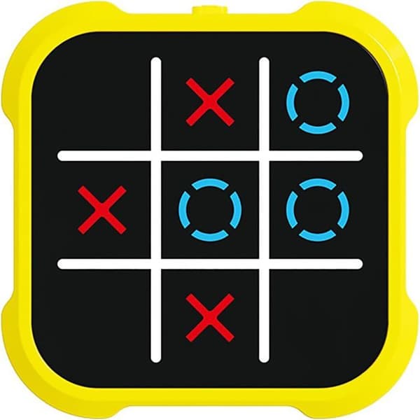 Bærbar spillkonsoll - XVX - 3 i 1 med Smart Tic-Tac-Toe - For barn og voksne (gul)