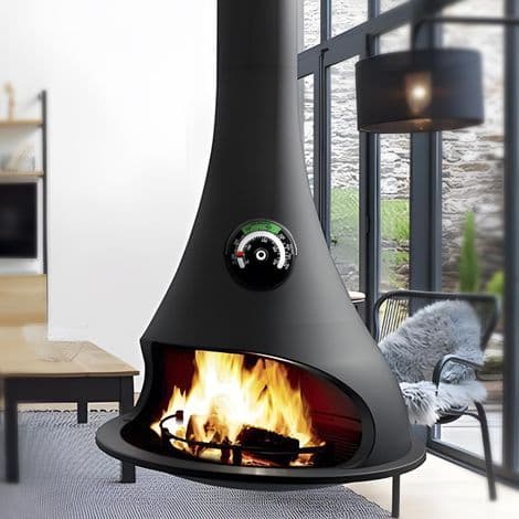 Termometer for peis og ovn, magnetisk termometer for rundt vedovnsrør