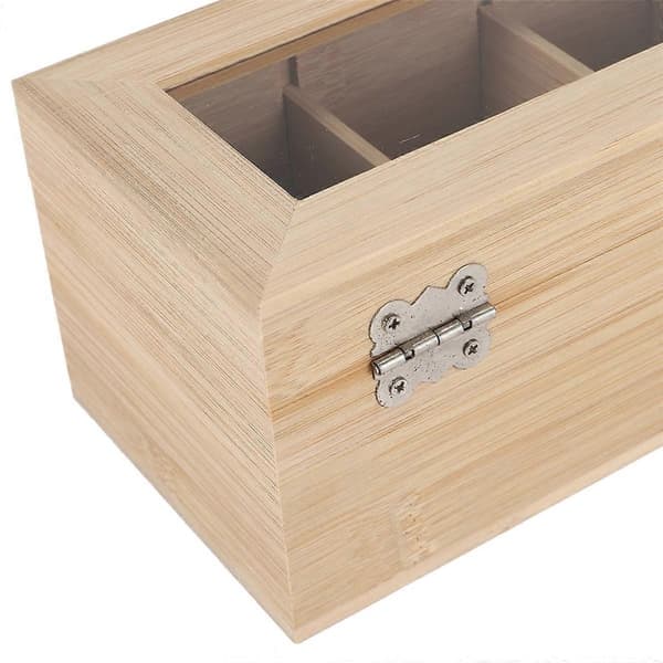 Multifunktionel Bambus System Te Pose Smykke Organizer Opbevaringsboks 5 Rum Te Boks Organizer