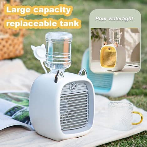 Mini luftkøleventilator, 3-trins USB-opladning, mini klimaanlæg ventilator