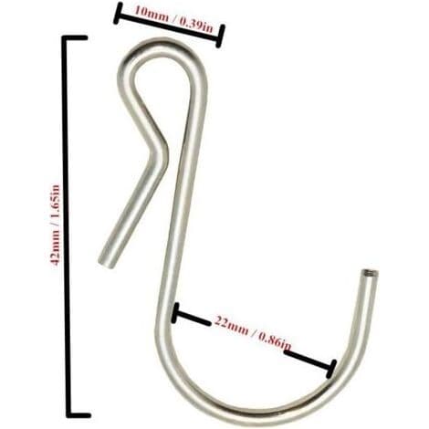 Förpackning med 10 polerade metallklämmkrokar, kan hålla 4,5 kg
