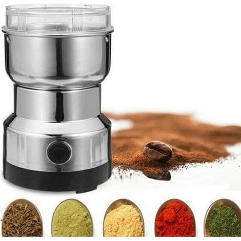 Elektrisk kaffekværn og blender til kaffebønner, hørfrø og andre krydderier - rustfrit stål 26@