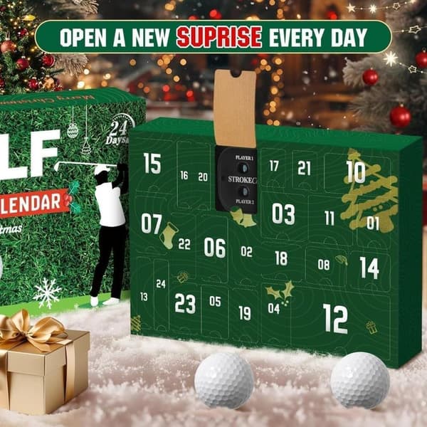 Adventskalender Golf 2026 Julekalender 24 dage Golfgaver med golfbolde tees markers