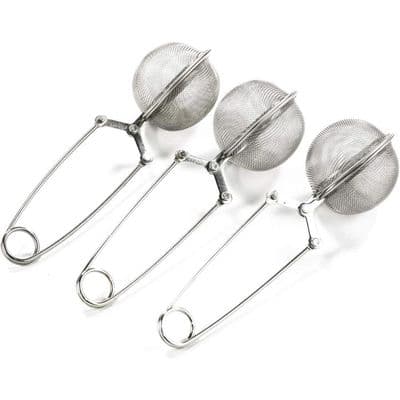 Sæt med 3 teæg i rustfrit stål - JZSH - Teinfuser med tryklukning - Til krydderier og blade