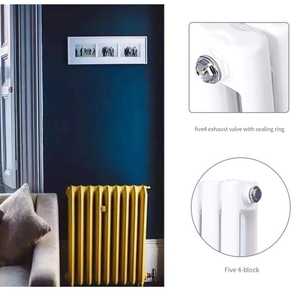 10 stk. 1/2 tomme manuelle radiatorudluftningsventiler og 5 stk. blindpropper med gevindforbindelse og O-ringstætning
