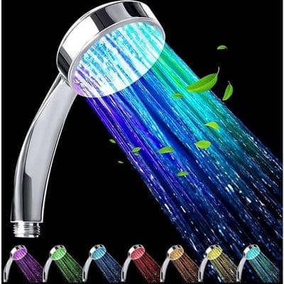 Duschhuvud - ZEAICOS - Universal - LED - Regneffekt - 7 strålar - Krom