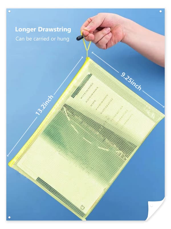 A4 Plastmapp med dragkedja, dokumentväskor och mappar - 5-pack för kontor, hem och skolmaterial