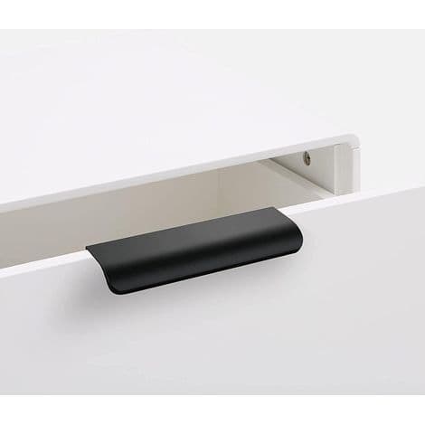 Sæt med 5 sorte profilgreb, sorte køkkenskabsgreb, matsorte aluminiumslegeringsgreb til køkken, 128 mm hulafstand, 150 mm længde