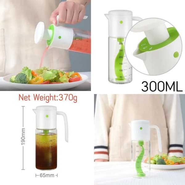 Salatdressing Shaker - Manuel - Borosilikatglas - 300ML - Grøn