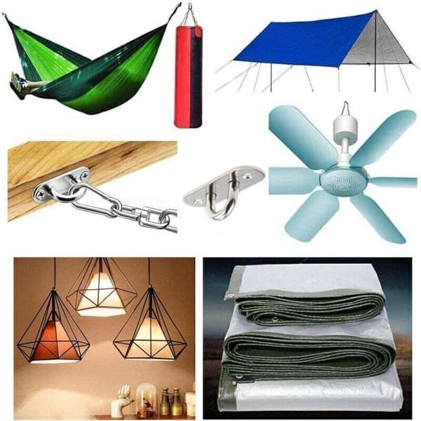 Øjeplade i rustfrit stål, stålbro, loftsvægkrog, 5 mm rustfrit stål 304 M5 øjeplader til yogagynger, hængekøjer, markiser, bådtilbehør